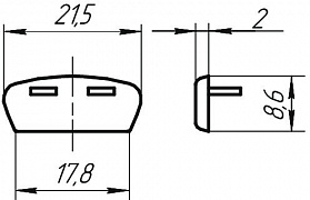 Размеры торцевой заглушки (для профиля C16, жесткого)